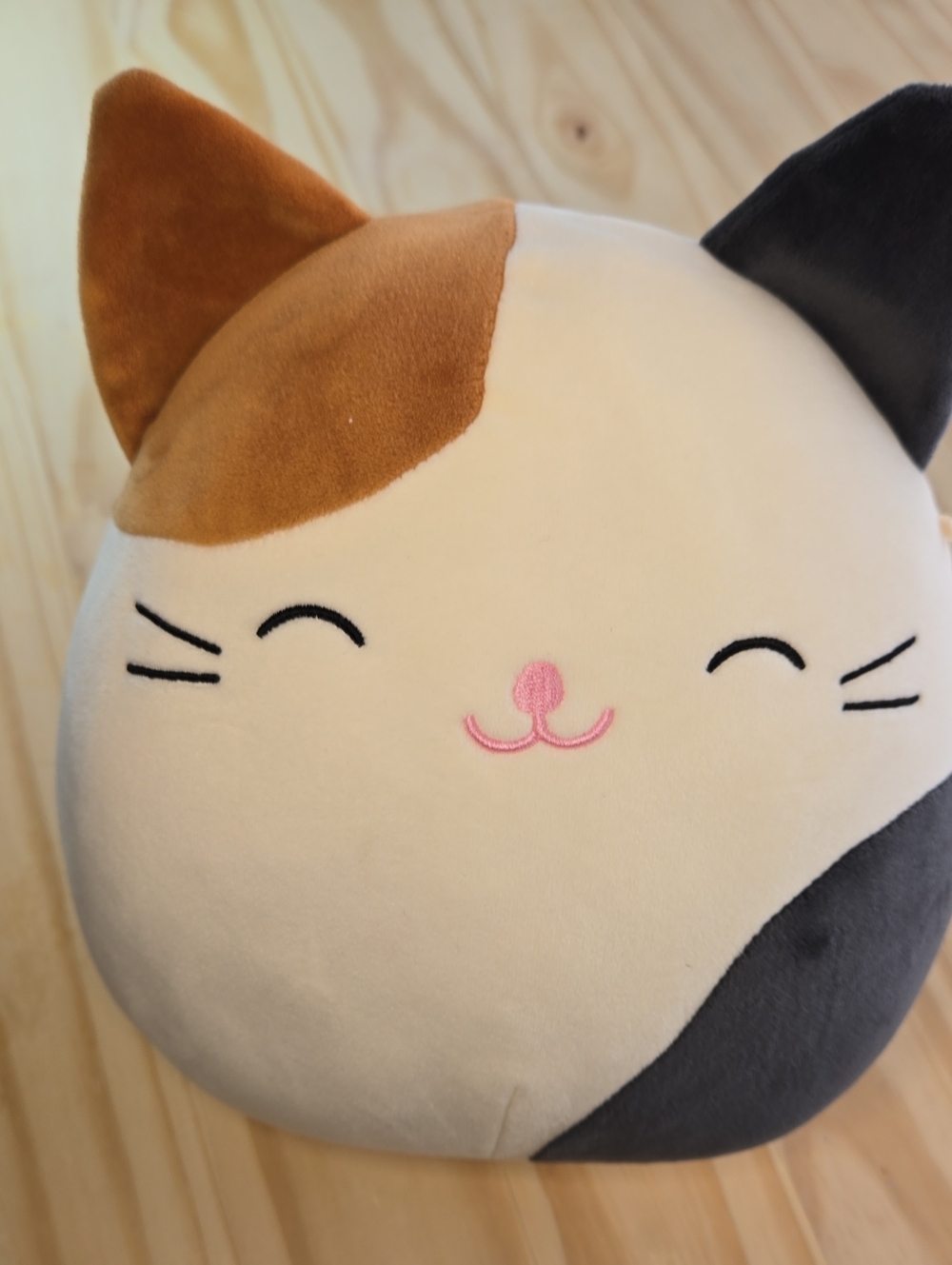 Squishmallows Calico Cat Plush - Cream, Brown, Black & Pink Accents